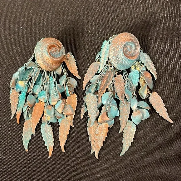 Sarah Coventry & Copper brushed on Turquoise Clip On Earrings. 2 pair. - Picture 5 of 16